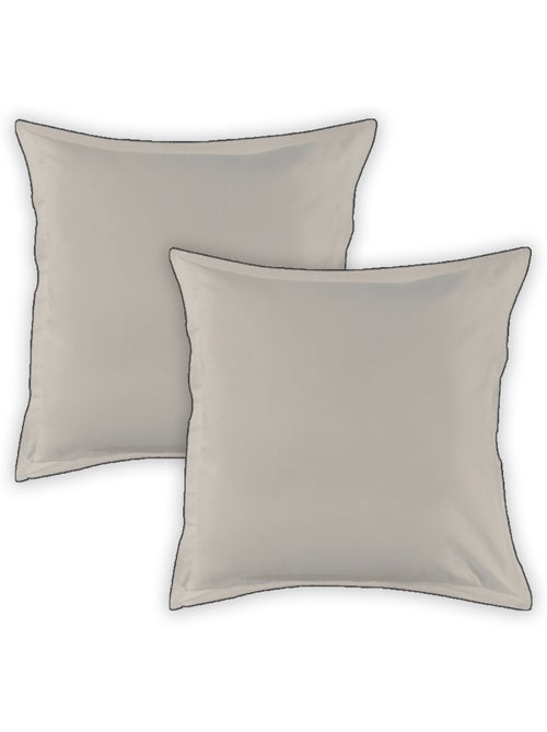 Lote de 2 fundas de almohada lisas de algodón con ribete - Kiabi Lote de 2 fundas de almohada lisas de algodón con ribete - Kiabi
