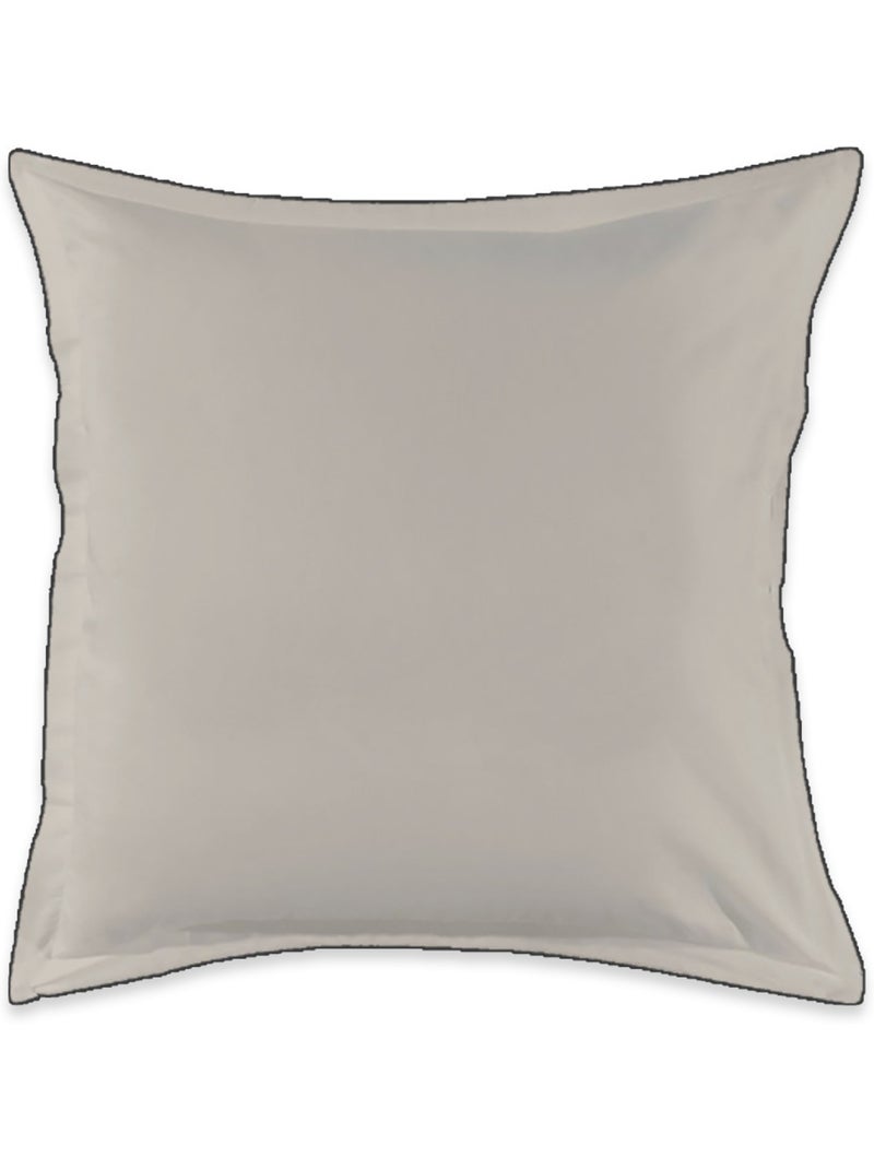 Lote de 2 fundas de almohada lisas de algodón con ribete Beige - Kiabi