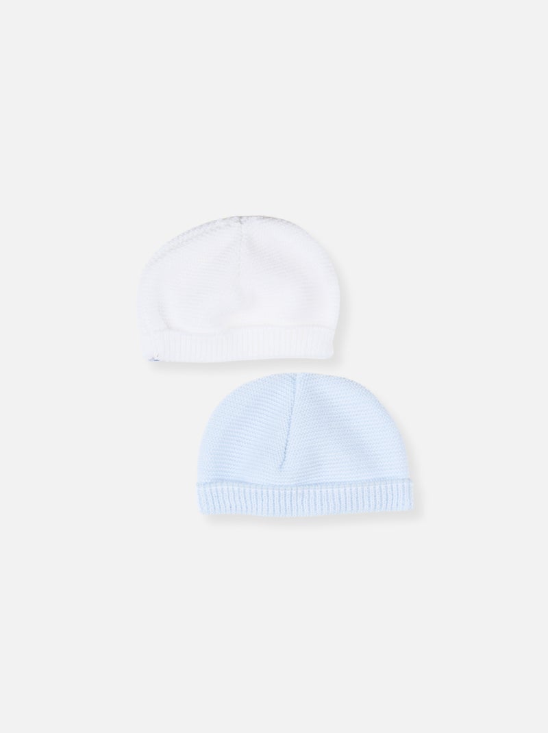 Lote de 2 gorros Blanco Azul - Kiabi