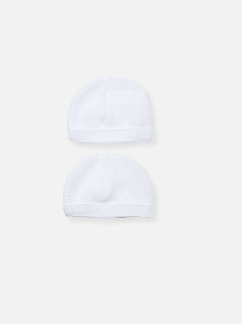 Lote de 2 gorros Blanco Blanco - Kiabi