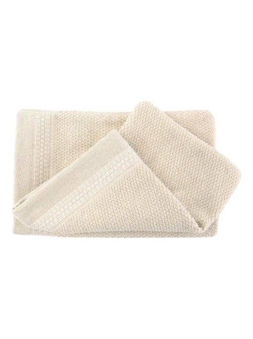 Lote de 2 guantes de baño algodón lino esponja LINA - Kiabi Lote de 2 guantes de baño algodón lino esponja LINA - Kiabi