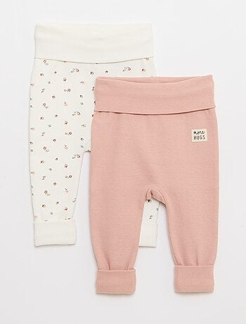 Lote de 2 leggings de canalé con vuelta - 2 piezas