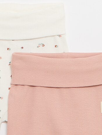 Lote de 2 leggings de canalé con vuelta - 2 piezas