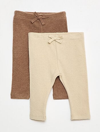 Lote de 2 leggings afelpados