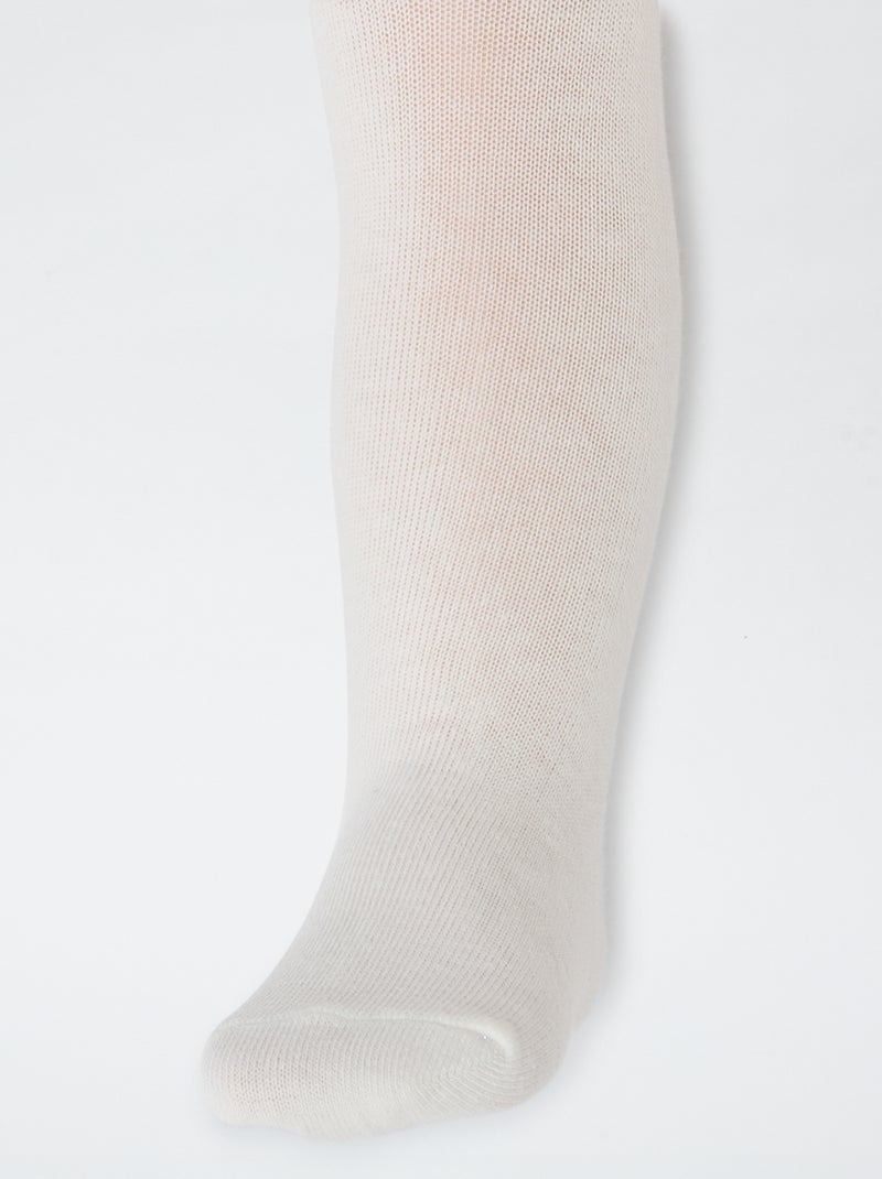 Lote de 2 leotardos de punto liso Beige - Kiabi