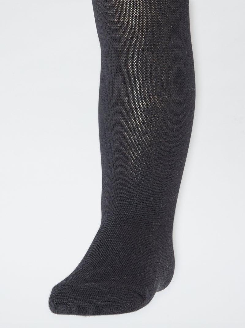 Lote de 2 leotardos de punto liso Negro - Kiabi