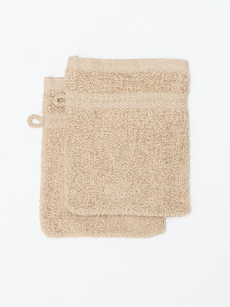 Lote de 2 manoplas de baño - Kiabi Home Beige - Kiabi