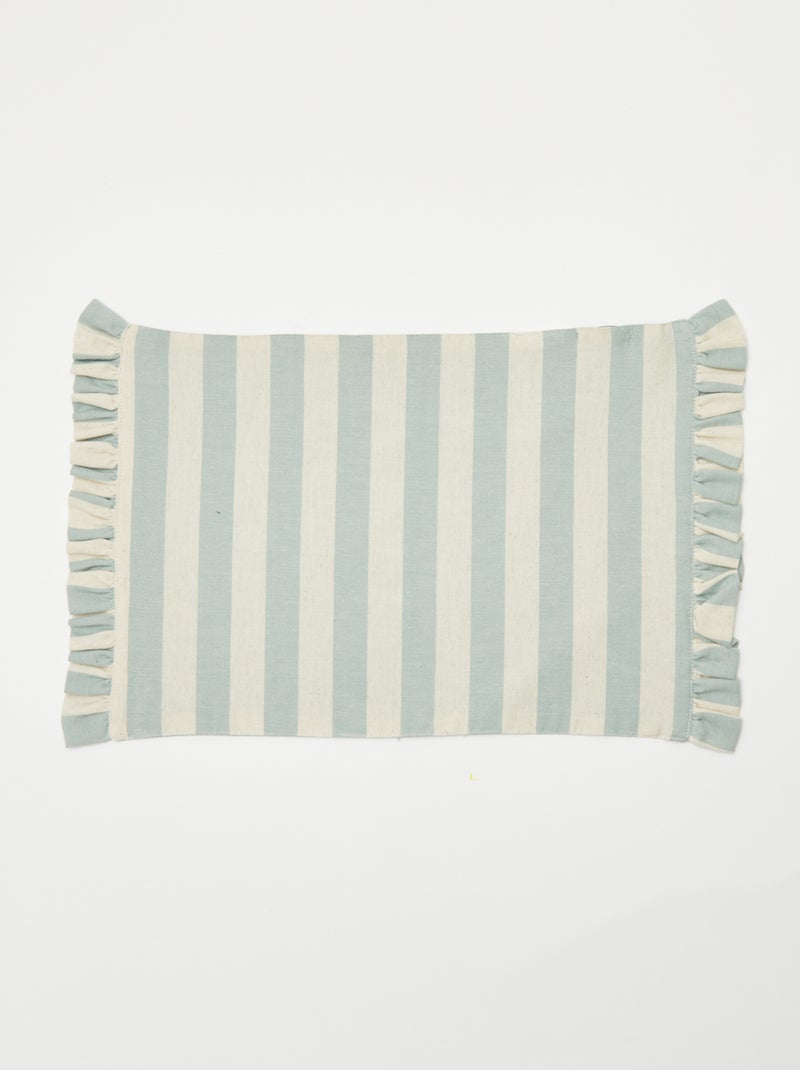 Lote de 2 manteles individuales (32x45 cm) con volantes AZUL - Kiabi