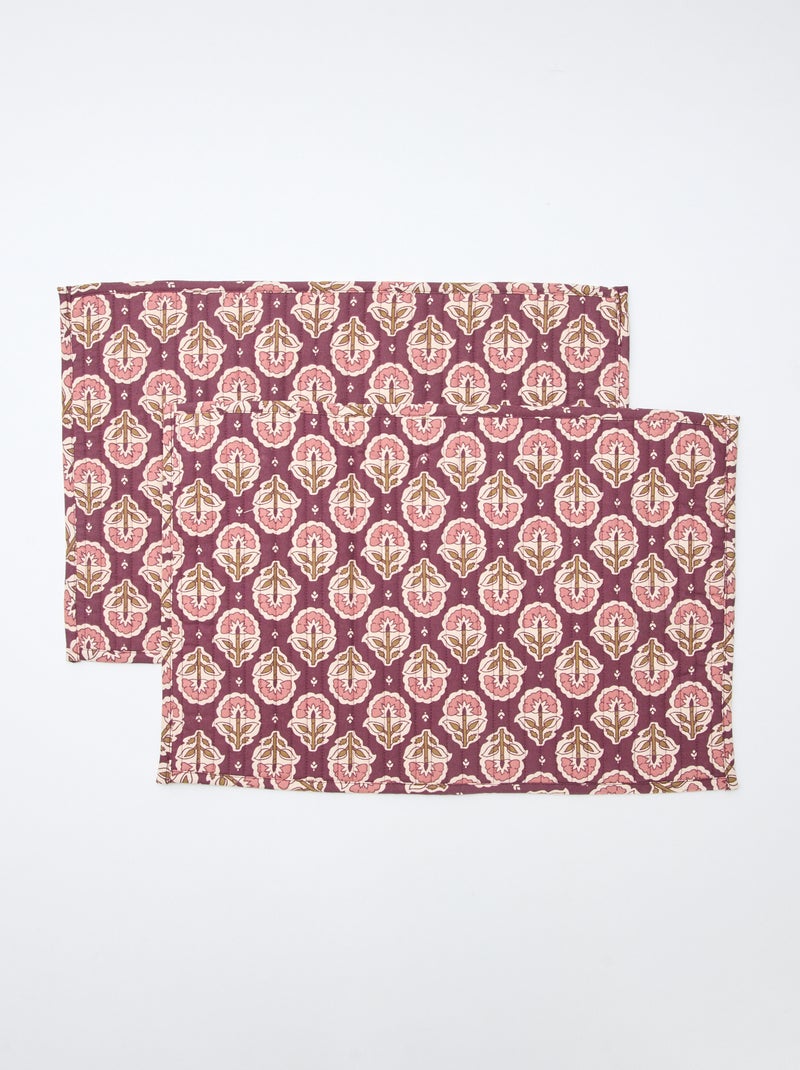 Lote de 2 manteles individuales acolchados (30x45 cm) - Kiabi Home Purpura - Kiabi