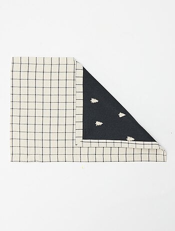 Lote de 2 manteles individuales estampados navideños de algodón 45x30 cm
