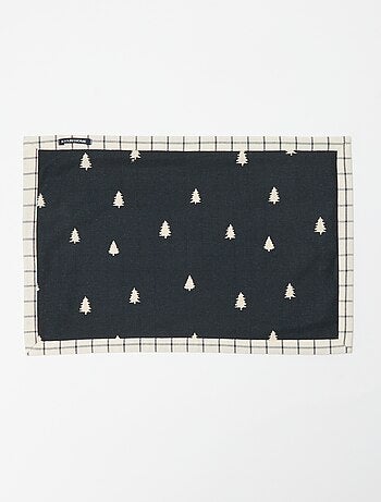 Lote de 2 manteles individuales estampados navideños de algodón 45x30 cm