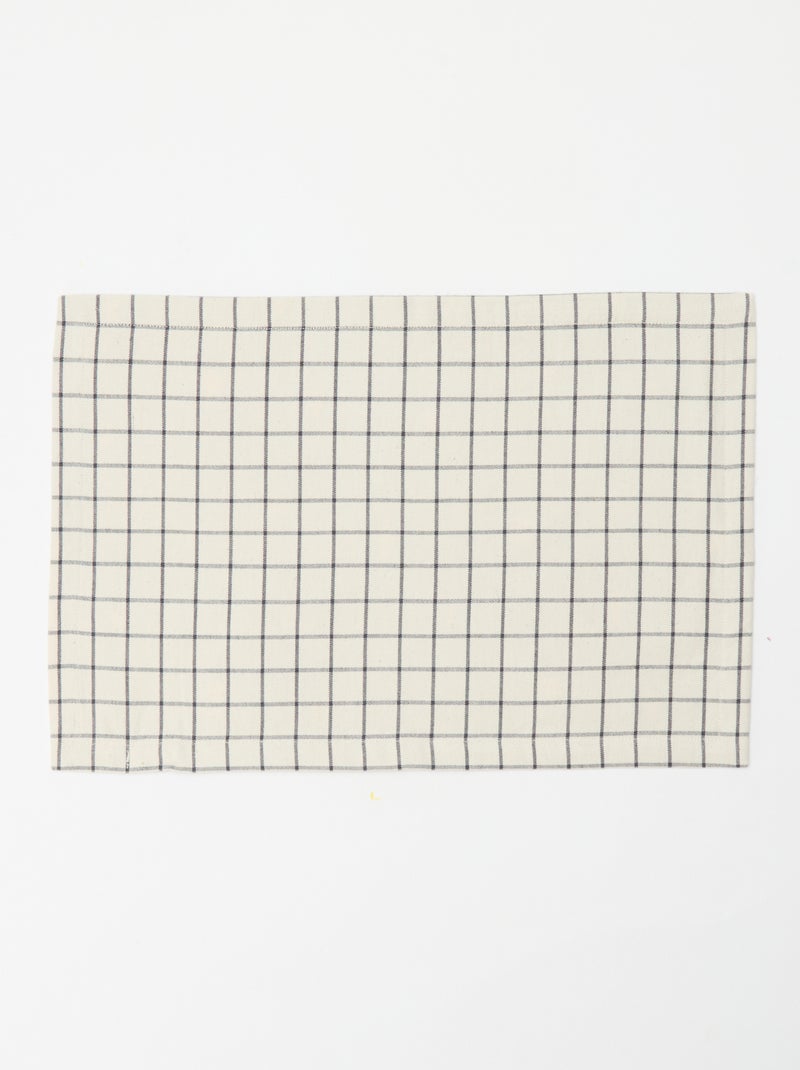 Lote de 2 manteles individuales estampados navideños de algodón 45x30 cm Negro - Kiabi