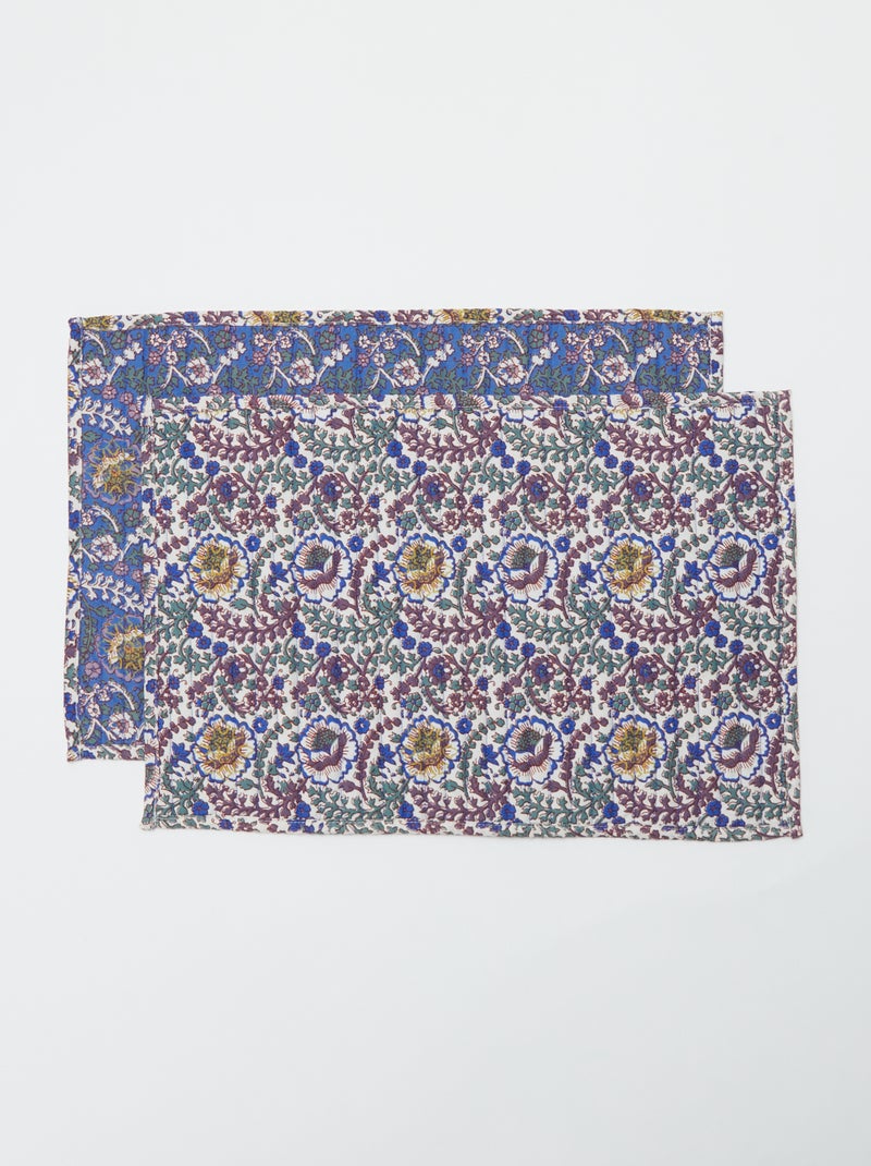 Lote de 2 manteles individuales florales (32x45 cm) - Kiabi Home AZUL - Kiabi