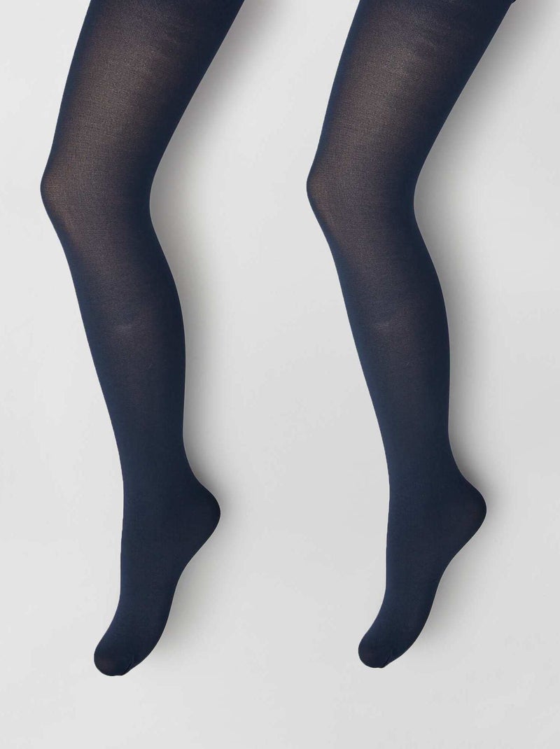 Lote de 2 medias opacas ligeras azul navy - Kiabi