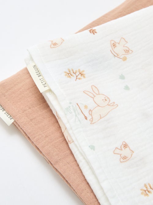 Lote de 2 muselinas 'Petit Béguin' - Kiabi Lote de 2 muselinas 'Petit Béguin' - Kiabi