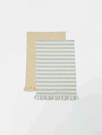 Lote de 2 paños de cocina con volantes (50x70 cm)