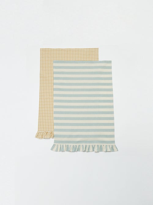 Lote de 2 paños de cocina con volantes (50x70 cm) - Kiabi