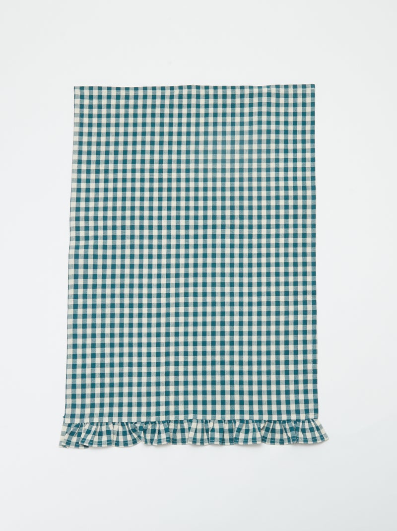 Lote de 2 paños de cocina con volantes (50x70 cm) AZUL - Kiabi