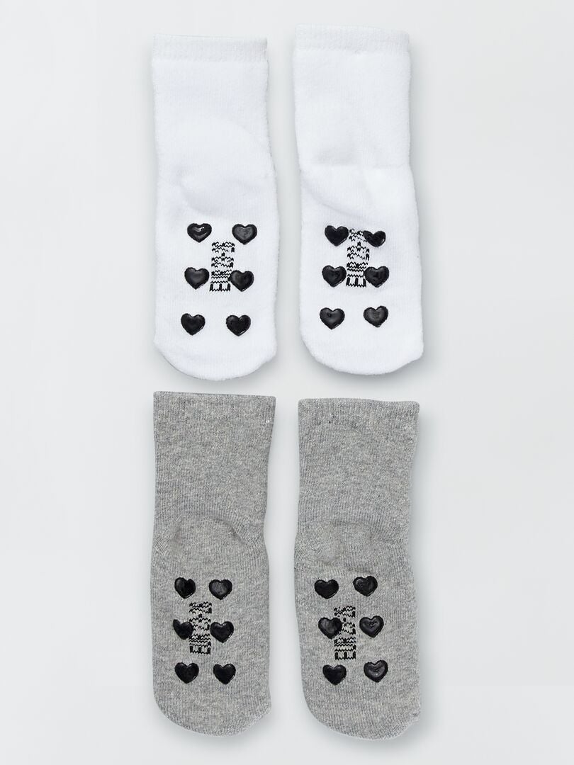 Lote de 2 pares de calcetines de punto de rizo love - Kiabi