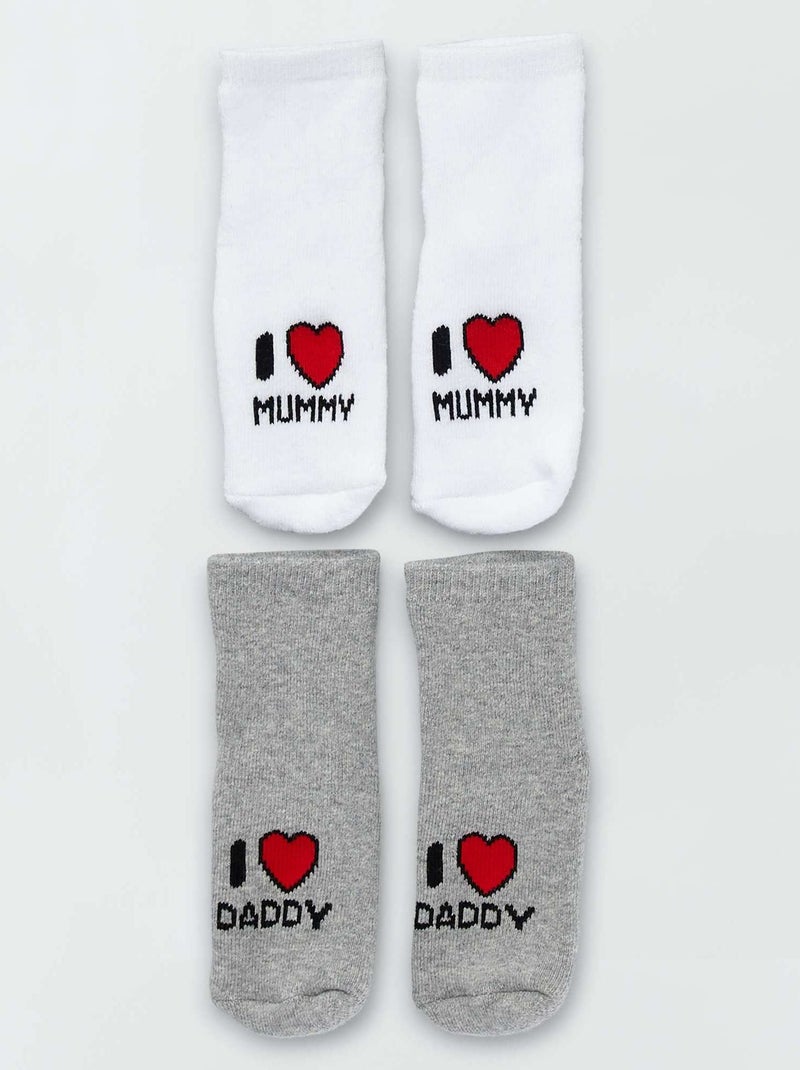 Lote de 2 pares de calcetines de punto de rizo love - Kiabi