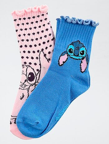 Lote de 2 pares de calcetines 'Disney' 'Stitch' en algodón