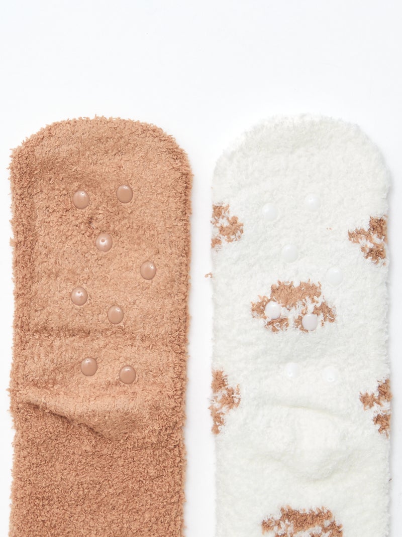 Lote de 2 pares de calcetines fantasía Marron - Kiabi