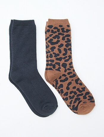 Lote de 2 pares de calcetines lisos