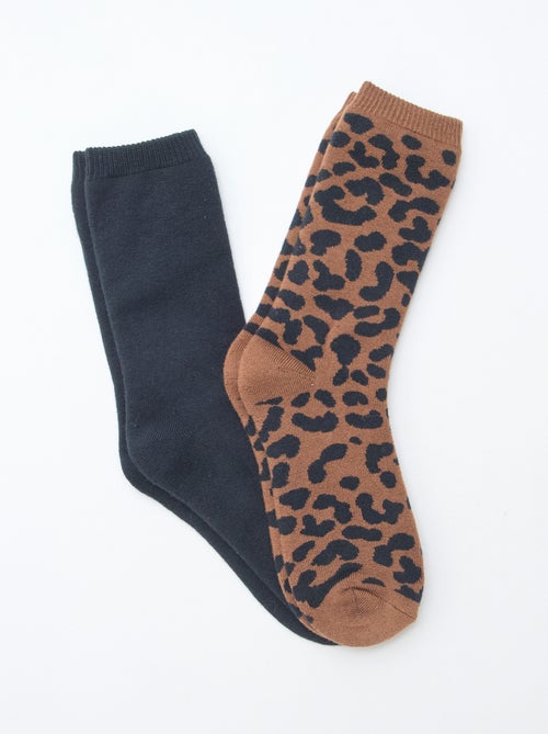 Lote de 2 pares de calcetines lisos - Kiabi