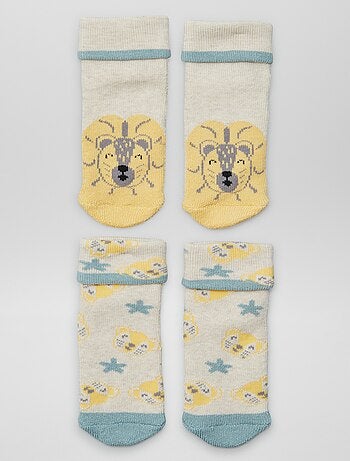 Lote de 2 pares de calcetines para recién nacido