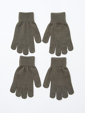Lote de 2 pares de guantes de punto