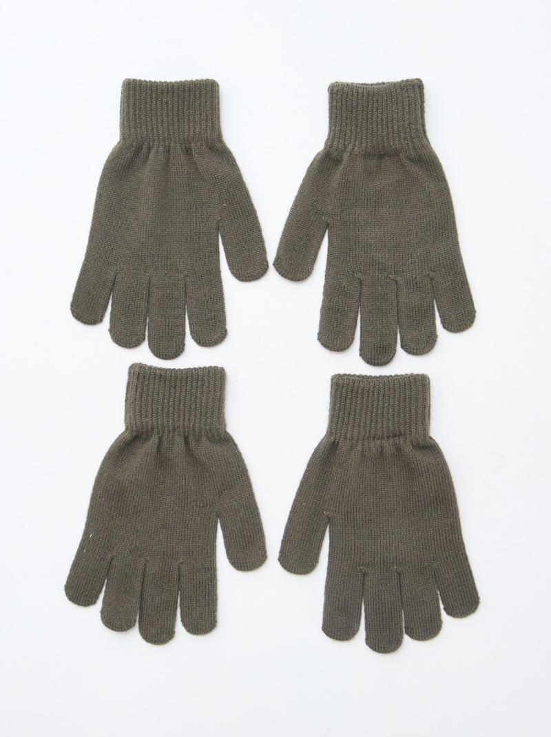 Lote de 2 pares de guantes de punto Kaki - Kiabi