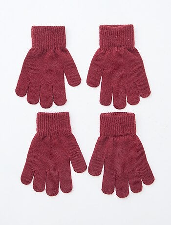 Lote de 2 pares de guantes de punto