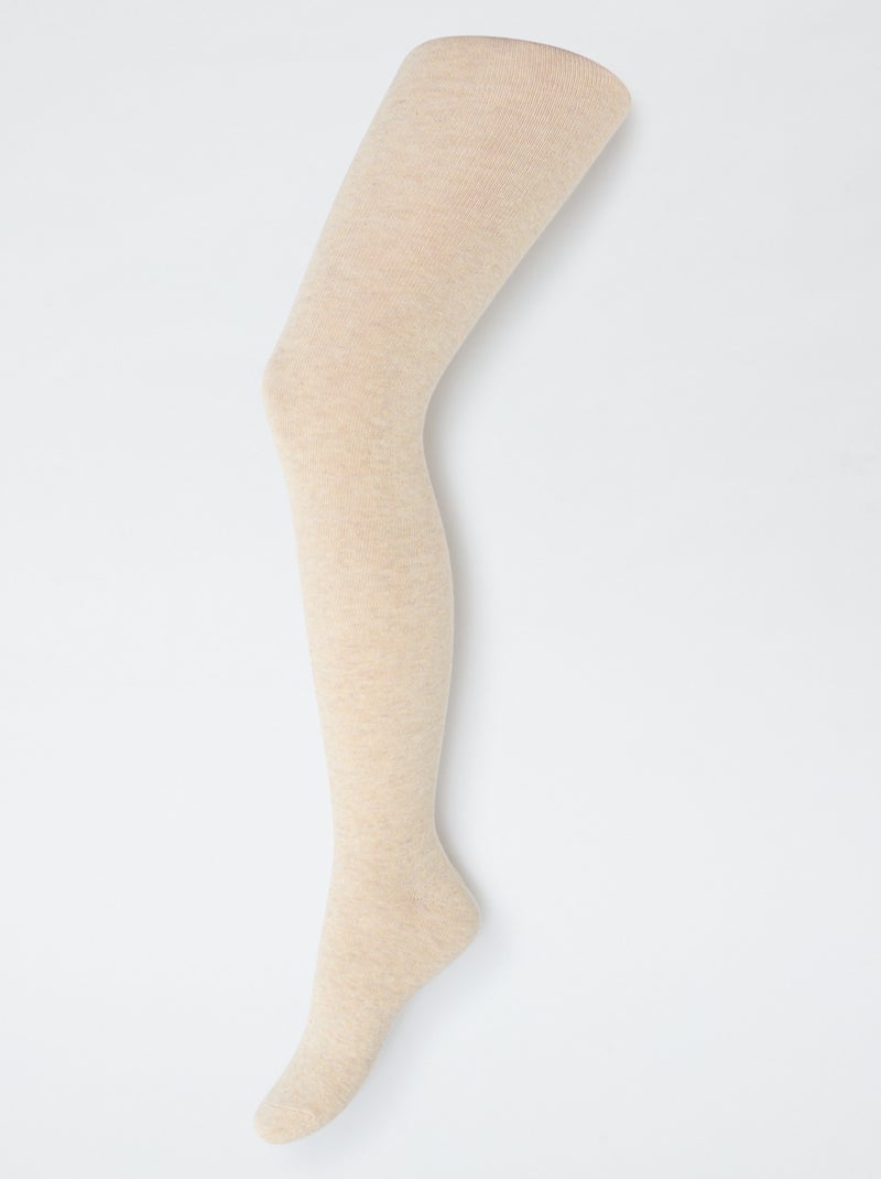 Lote de 2 pares de leotardos cálidos lisos Beige - Kiabi