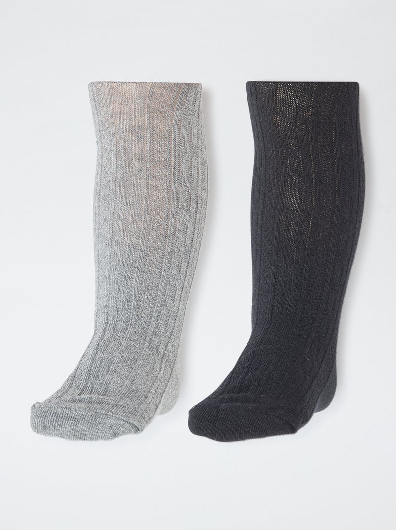 Lote de 2 pares de leotardos de punto Negro - Kiabi