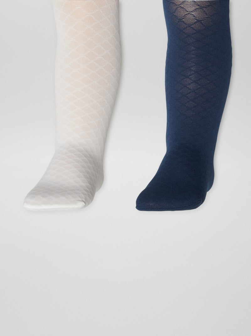 Lote de 2 pares de leotardos ligeros con diseño AZUL - Kiabi