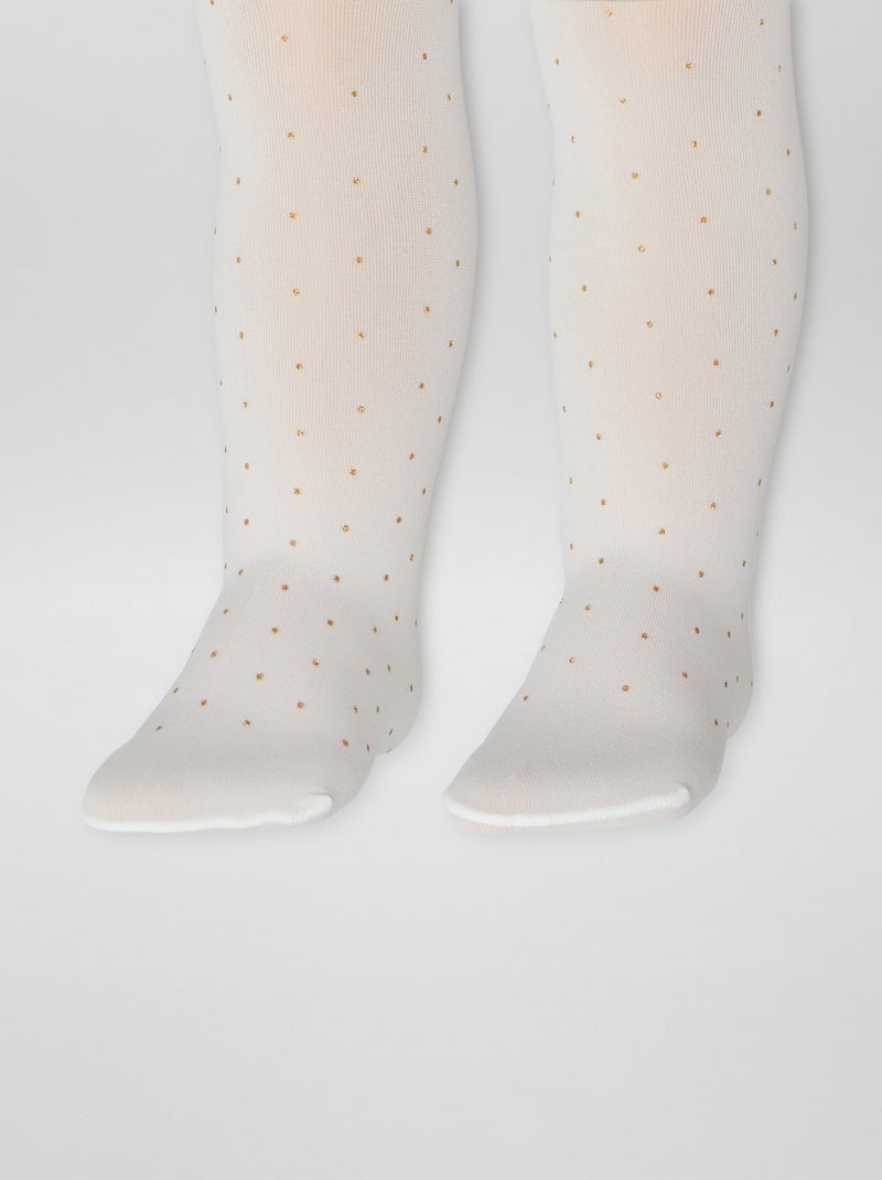 Lote de 2 pares de leotardos ligeros con diseño BLANCO - Kiabi