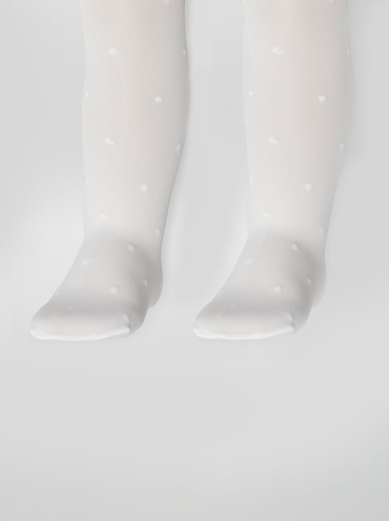 Lote de 2 pares de leotardos ligeros con diseño BLANCO - Kiabi
