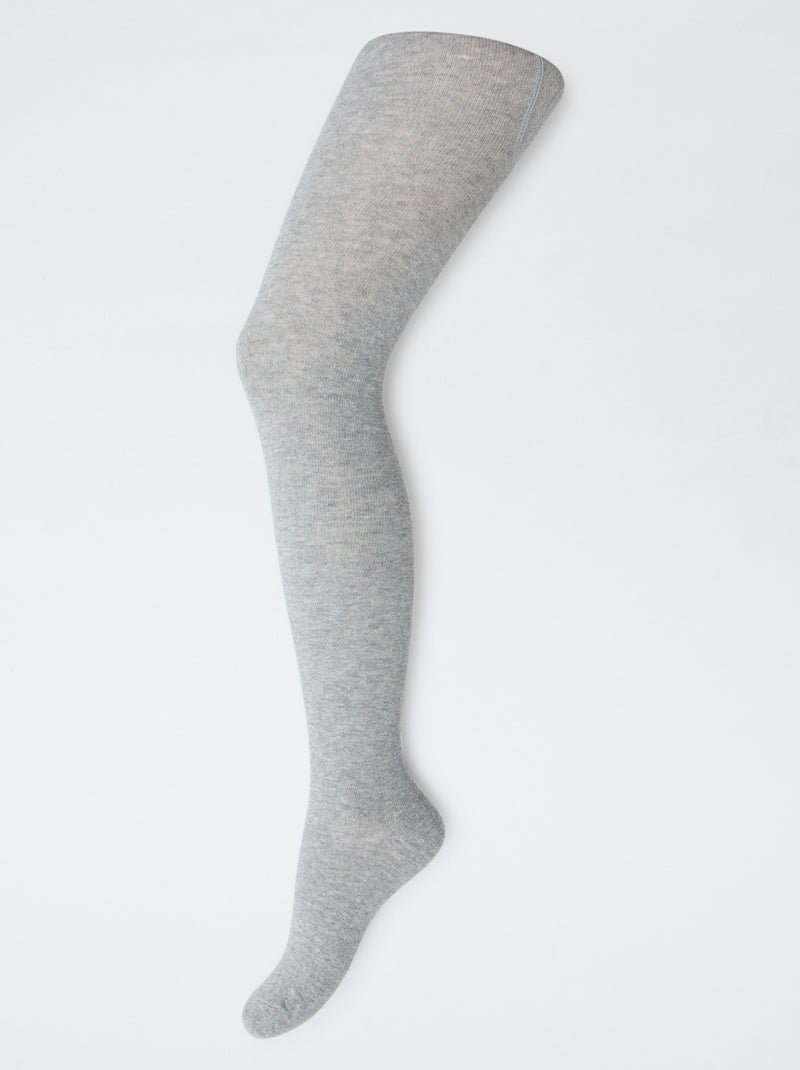 Lote de 2 pares de medias cálidas lisas Gris - Kiabi