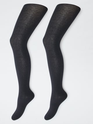 Lote de 2 pares de medias cálidas lisas
