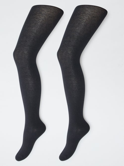 Lote de 2 pares de medias cálidas lisas - Kiabi
