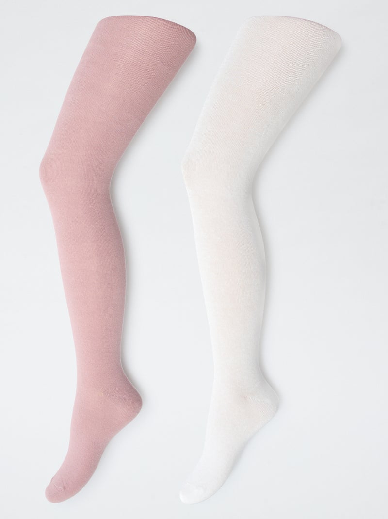Lote de 2 pares de medias cálidas lisas Rosa - Kiabi