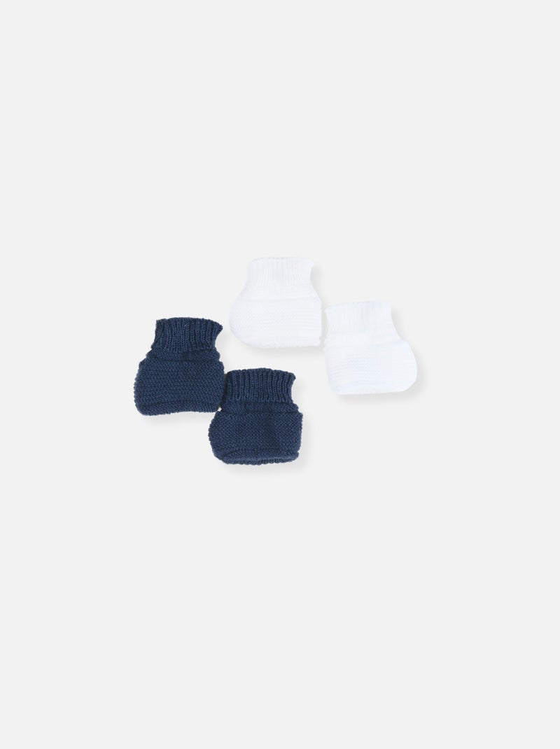 Lote de 2 Pares de Zapatitos Blanco Azul marino - Kiabi