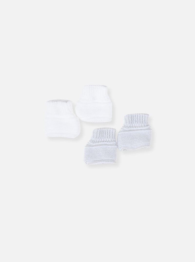 Lote de 2 Pares de Zapatitos Blanco Gris - Kiabi