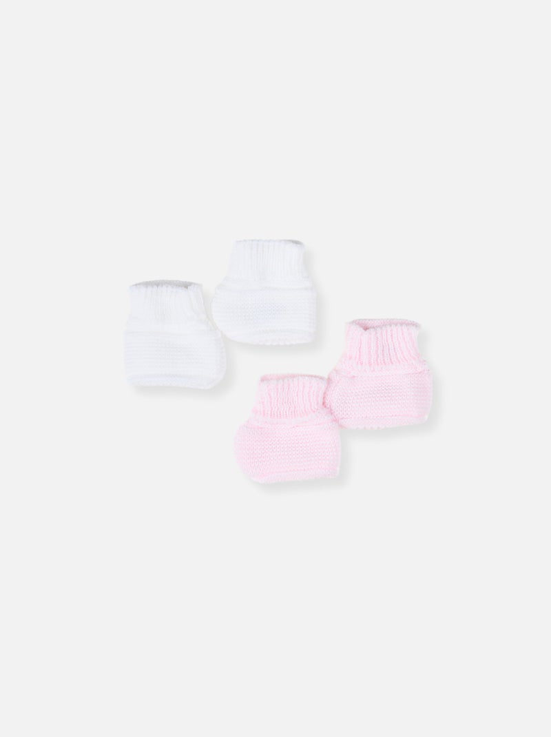 Lote de 2 Pares de Zapatitos Blanco Rosa - Kiabi
