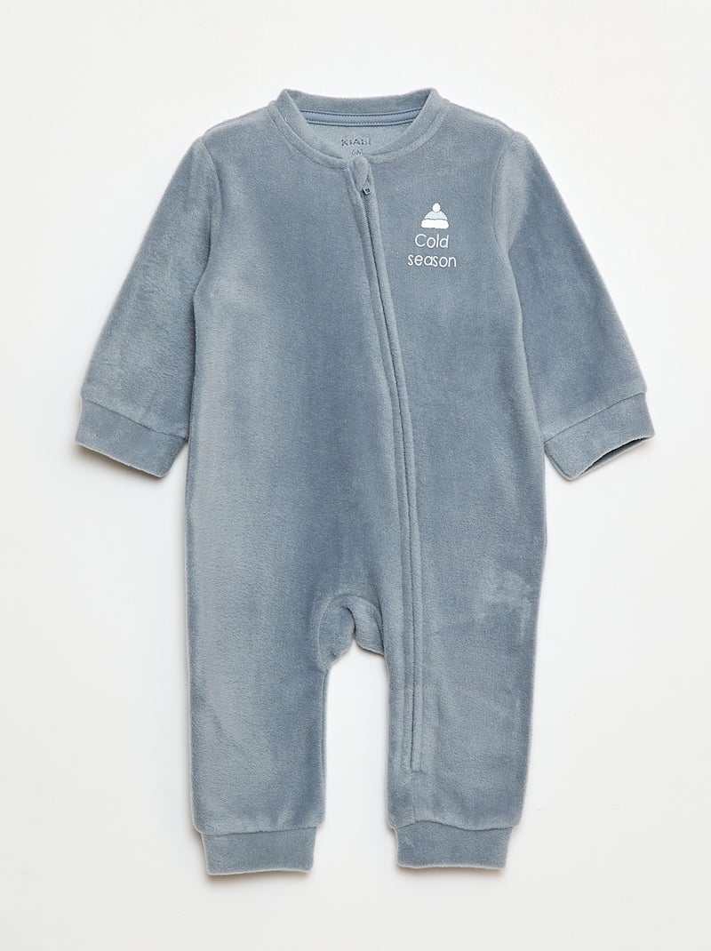 Lote de 2 pijamas enterizos de forro polar - 2 piezas Azul - Kiabi