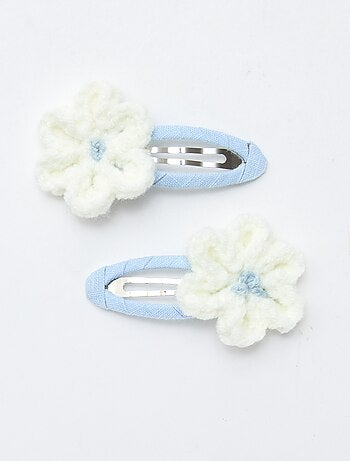 Lote de 2 pinzas clic clac en macramé