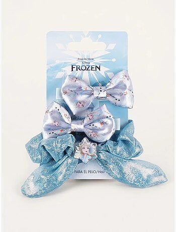 Lote de 2 pinzas para el pelo con coletero Frozen Disney