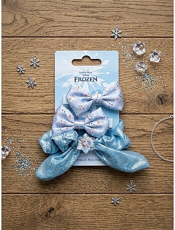 Lote de 2 pinzas para el pelo con coletero Frozen Disney