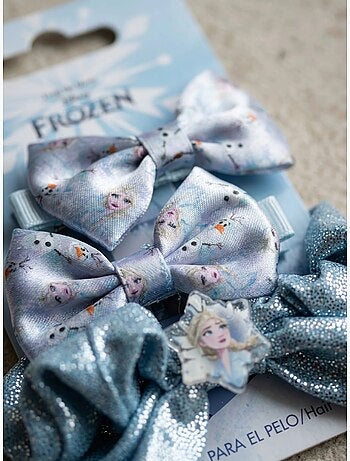 Lote de 2 pinzas para el pelo con coletero Frozen Disney