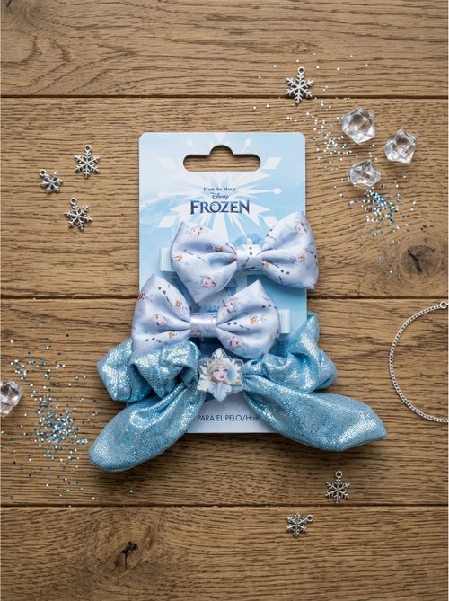 Lote de 2 pinzas para el pelo con coletero Frozen Disney - Kiabi Lote de 2 pinzas para el pelo con coletero Frozen Disney - Kiabi